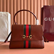 Kitife Gucci Paparazzo Medium Top Handle Bag Brown Leather ‎875018 32x24x17cm - 1