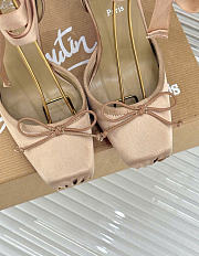 Kitlife Christian Louboutin Cassia Lace Up Alta 160mm Strappy Pumps Beige Crepe Satin  - 6