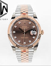 Kitlife Rolex Datejust Watch Brown Diamond Dial 41mm  - 1