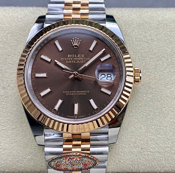 Kitlife Rolex Datejust Watch Brown Dial 41mm 