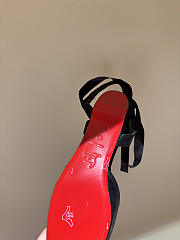 Kitlife Christian Louboutin Cassia Lace Up Ballerinas Black Crepe Satin - 5