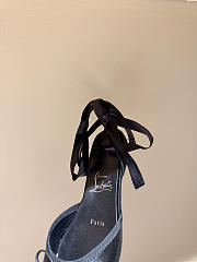 Kitlife Christian Louboutin Cassia Lace Up Ballerinas Black Crepe Satin - 4