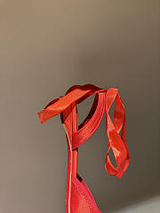 Kitlife Christian Louboutin Cassia Lace Up Ballerinas Red Crepe Satin - 3