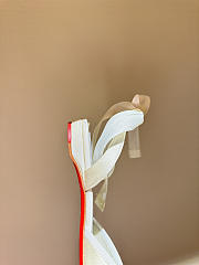 Kitlife Christian Louboutin Cassia Lace Up Ballerinas White Crepe Satin  - 5