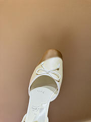 Kitlife Christian Louboutin Cassia Lace Up Ballerinas White Crepe Satin  - 4