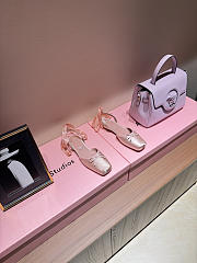 Kitlife Christian Louboutin Cassia Lace Up Ballerinas Pink Crepe Satin - 1