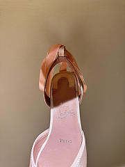 Kitlife Christian Louboutin Cassia Lace Up Ballerinas Pink Crepe Satin - 5