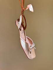 Kitlife Christian Louboutin Cassia Lace Up Ballerinas Pink Crepe Satin - 4