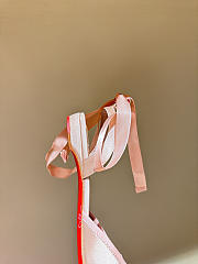 Kitlife Christian Louboutin Cassia Lace Up Ballerinas Pink Crepe Satin - 3