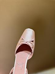 Kitlife Christian Louboutin Cassia Lace Up Ballerinas Pink Crepe Satin - 2