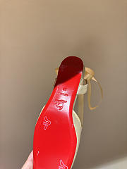 Kitlife Christian Louboutin Cassia Lace Up Ballerinas Light Yellow Crepe Satin - 4