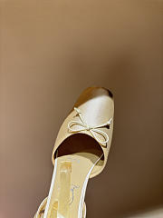 Kitlife Christian Louboutin Cassia Lace Up Ballerinas Light Yellow Crepe Satin - 2