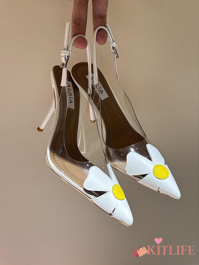 Kitlife Alaia White Bloom Slingbacks 100cm - 1