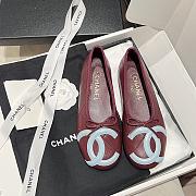 Kitlife Chanel Vintage Kangpeng Ballet Shoes Burgundy & White  - 1