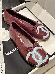Kitlife Chanel Vintage Kangpeng Ballet Shoes Burgundy & White  - 4
