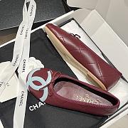 Kitlife Chanel Vintage Kangpeng Ballet Shoes Burgundy & White  - 2