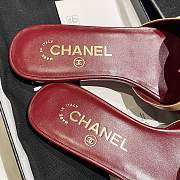 Kitlife Chanel Vintage Cambon Flat Sandals Burgundy & Beige - 6