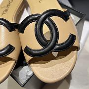 Kitlife Chanel Vintage Cambon Flat Sandals Beige & Black  - 6