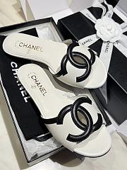 Kitlife Chanel Vintage Cambon Flat Sandals White & Black  - 6