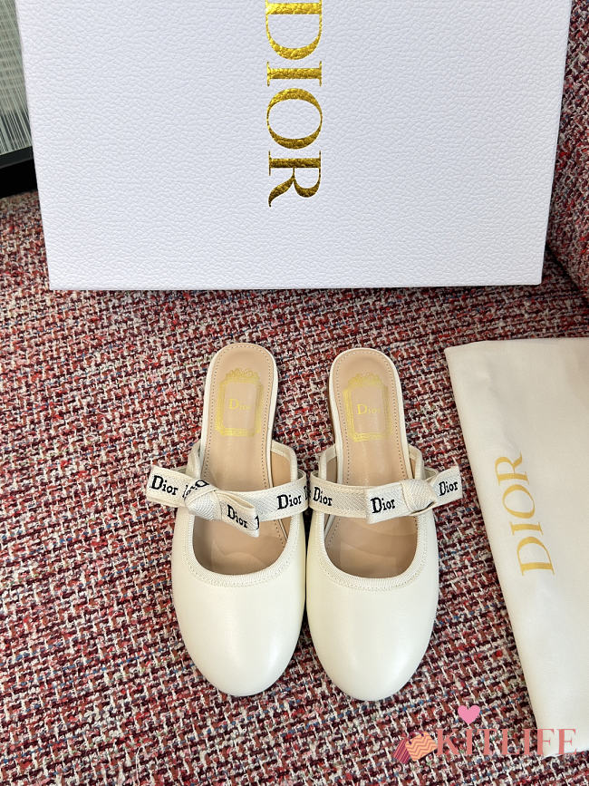 Kitlife Dior J'Adior Mules White Lambskin  - 1