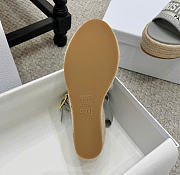 Kitlife Dior Dway Wedge Sandal Grey Calfskin and Embroidered Cotton  - 5