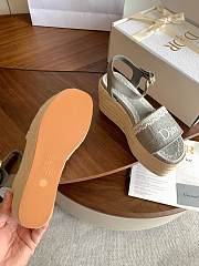 Kitlife Dior Dentelle Wedge Sandal Grey Dior Oblique Embroidered Cotton and White Lace  - 2