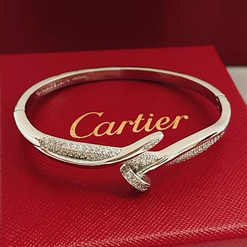 Kitlife Cartier Silver Diamond-encrusted Nail Bracelet