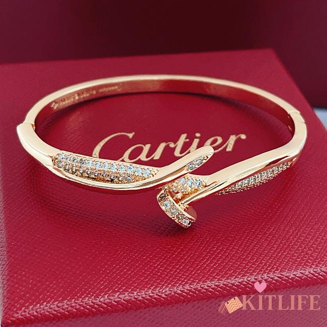 Kitlife Cartier Rose Gold Diamond-encrusted Nail Bracelet  - 1