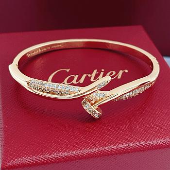 Kitlife Cartier Rose Gold Diamond-encrusted Nail Bracelet 