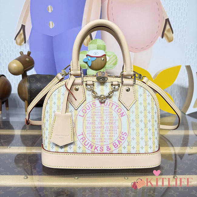 Kitlife Louis Vuitton Stamp Alma BB Bag Light Yellow M27672 23.5x11.5x17.5cm - 1