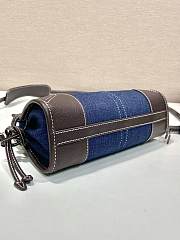 Kitlife Prada Bonnie Blue Denim And Dark Brown Leather Bag 1BA486 23.5x12x9cm  - 6