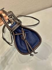 Kitlife Prada Bonnie Blue Denim And Dark Brown Leather Bag 1BA486 23.5x12x9cm  - 5
