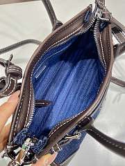 Kitlife Prada Bonnie Blue Denim And Dark Brown Leather Bag 1BA486 23.5x12x9cm  - 3