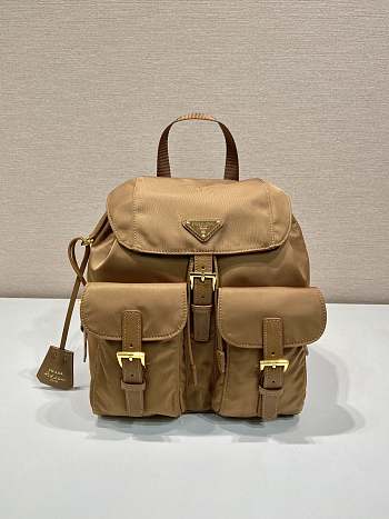 Kitlife Prada Medium Nylon Backpack Brown - 1BZ811 – 32×30x15cm
