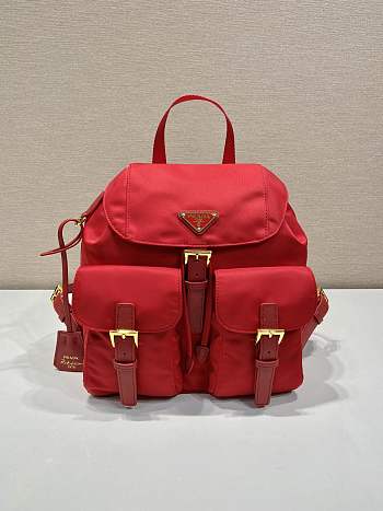 Kitlife Prada Medium Nylon Backpack Red - 1BZ811 – 32×30x15cm 