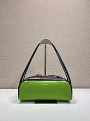 Kitlife Prada Swing Shoulder Bag Green & Dark Brown 1BC249 28x11.5x10cm - 1