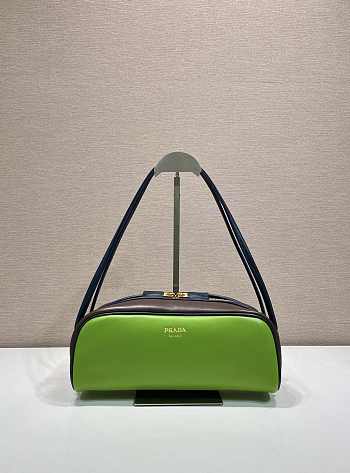 Kitlife Prada Swing Shoulder Bag Green & Dark Brown 1BC249 28x11.5x10cm