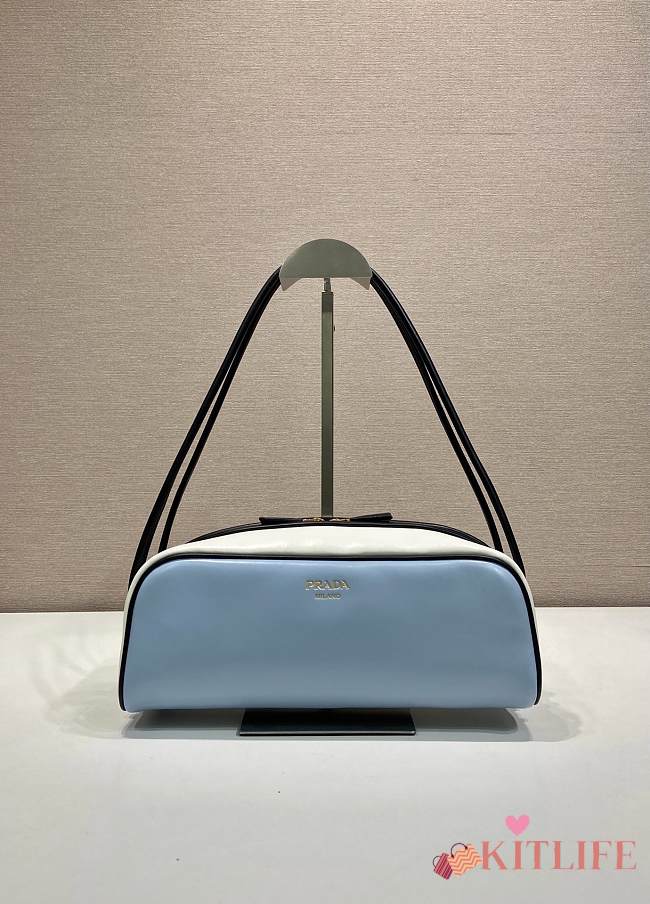 Kitlife Prada Swing Shoulder Bag Blue & White 1BC249 28x11.5x10cm  - 1