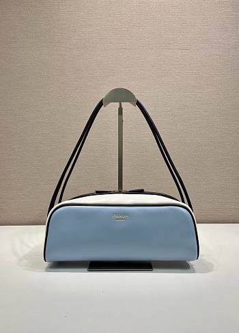 Kitlife Prada Swing Shoulder Bag Blue & White 1BC249 28x11.5x10cm 