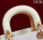 Kitlife Dior Three-Compartment Embroidered Art Limited Edition White Beaded Bag 17x15x7cm - 6