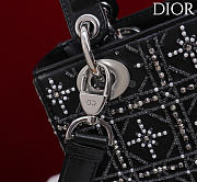 Kitlife Dior Four-Compartment Embroidered Black Leather with Silver Beads 20x16.5x8cm - 4