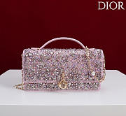Kitlife Dior Miss Embroidered Light Purple Beaded Bag 21x11.5x4cm - 1