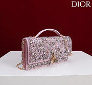 Kitlife Dior Miss Embroidered Light Purple Beaded Bag 21x11.5x4cm - 6