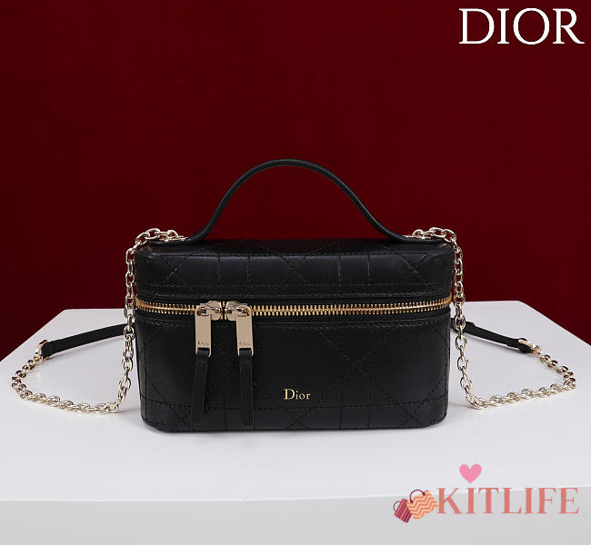 Kitlife Dior Trianon Soft Vanity Mini Chain Handbag Black 19x16.5x5.5cm  - 1
