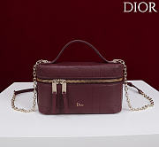 Kitlife Dior Trianon Soft Vanity Mini Chain Handbag Burgundy 19x16.5x5.5cm  - 1