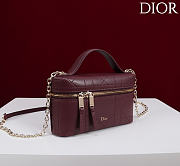 Kitlife Dior Trianon Soft Vanity Mini Chain Handbag Burgundy 19x16.5x5.5cm  - 6