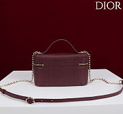 Kitlife Dior Trianon Soft Vanity Mini Chain Handbag Burgundy 19x16.5x5.5cm  - 5