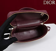 Kitlife Dior Trianon Soft Vanity Mini Chain Handbag Burgundy 19x16.5x5.5cm  - 3