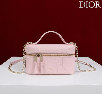 Kitlife Dior Trianon Soft Vanity Mini Chain Handbag Light Pink 19x16.5x5.5cm