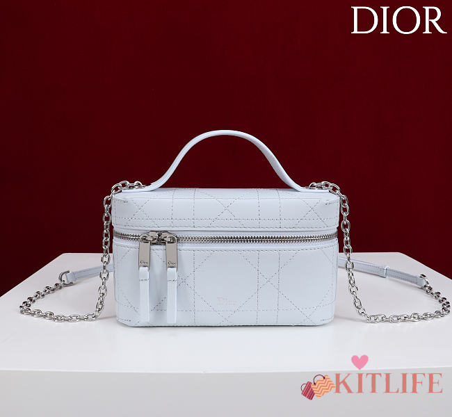 Kitlife Dior Trianon Soft Vanity Mini Chain Handbag White 19x16.5x5.5cm  - 1